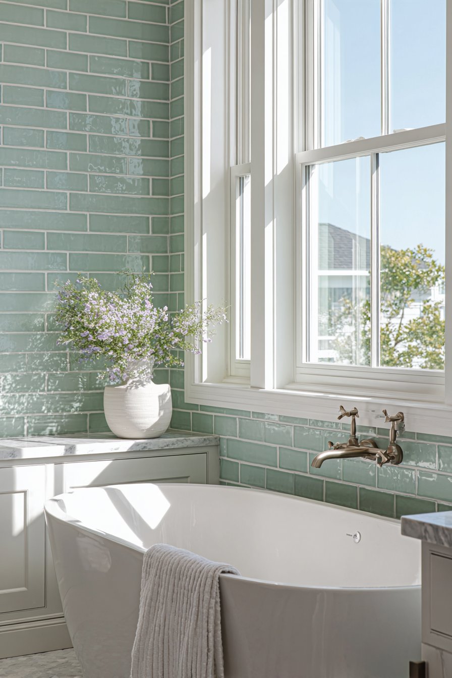 Emerald Elegance with Freestanding Luxury