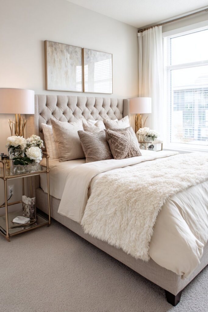 The Sophisticated Neutral Haven with Tufted Elegance