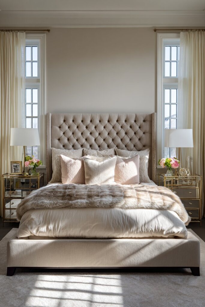 The Sophisticated Neutral Haven with Tufted Elegance