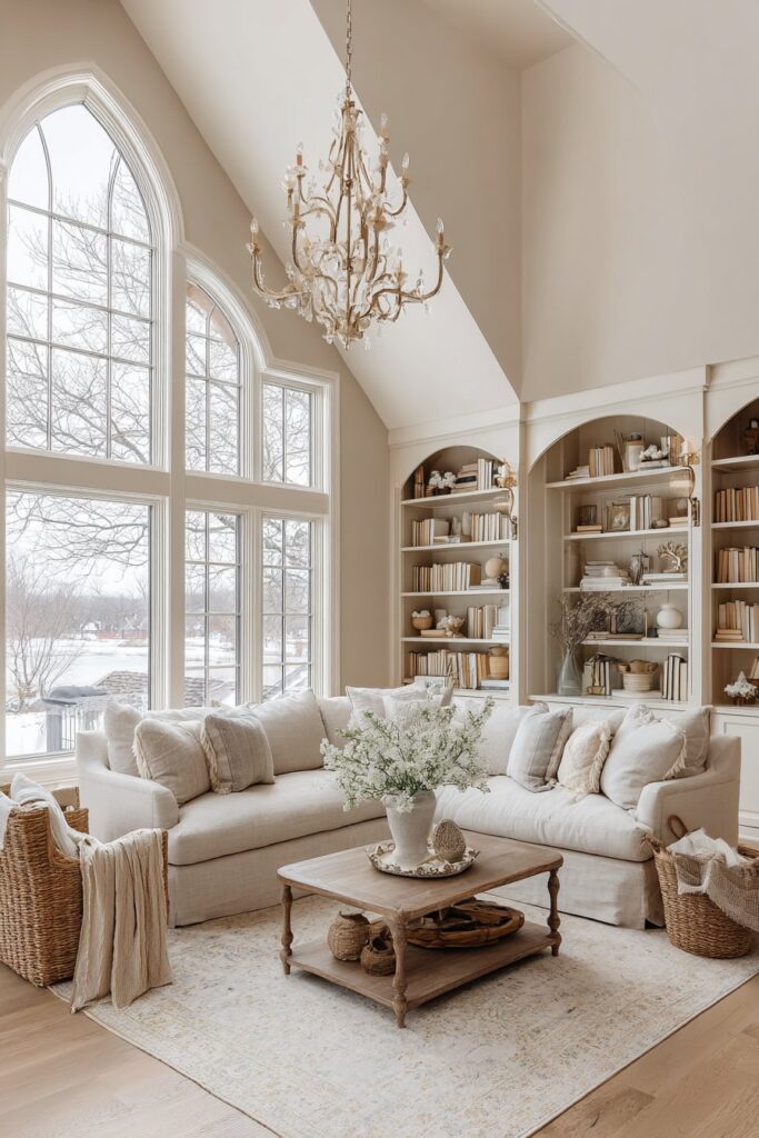 Double-Height Elegance with Floor-to-Ceiling Windows