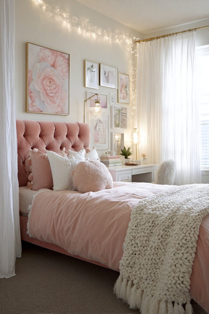 Sophisticated Blush Pink Retreat with Velvet Elegance