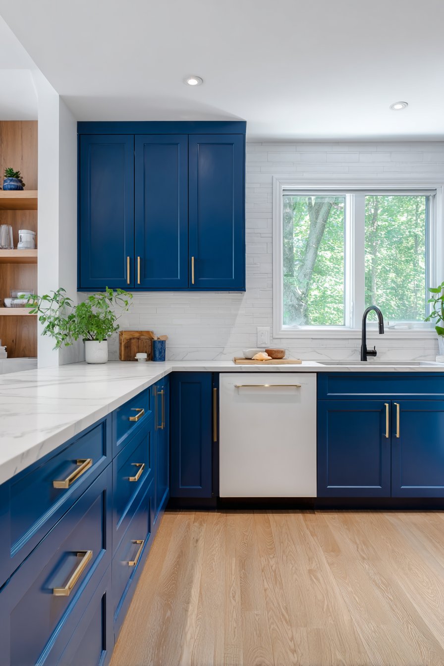 Modern Navy Elegance with Shaker Style Sophistication