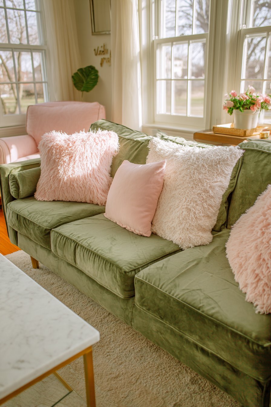 Luxurious Velvet and Marble Elegance