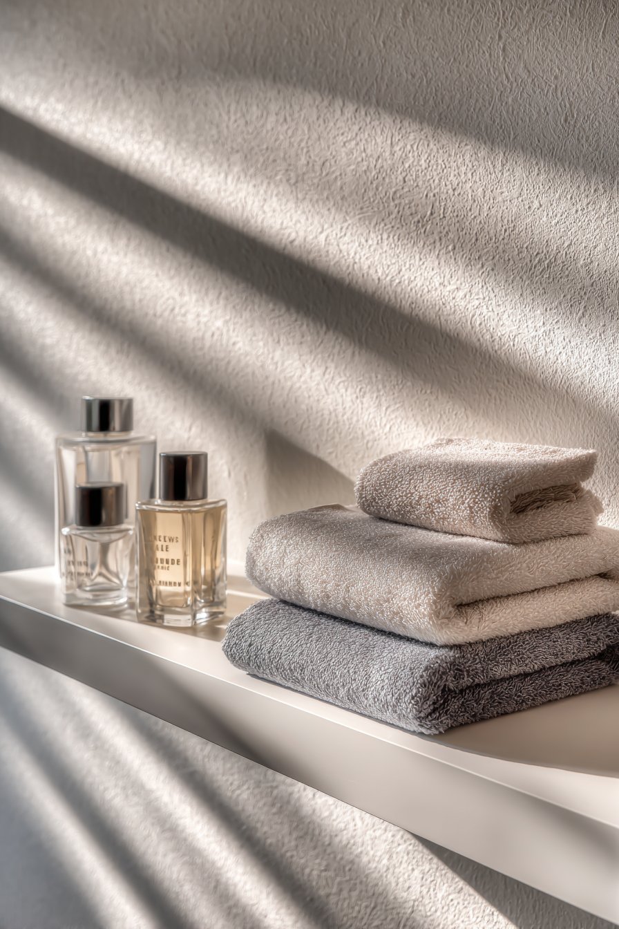 Floating Shelves Above Toilet for Minimalist Organization