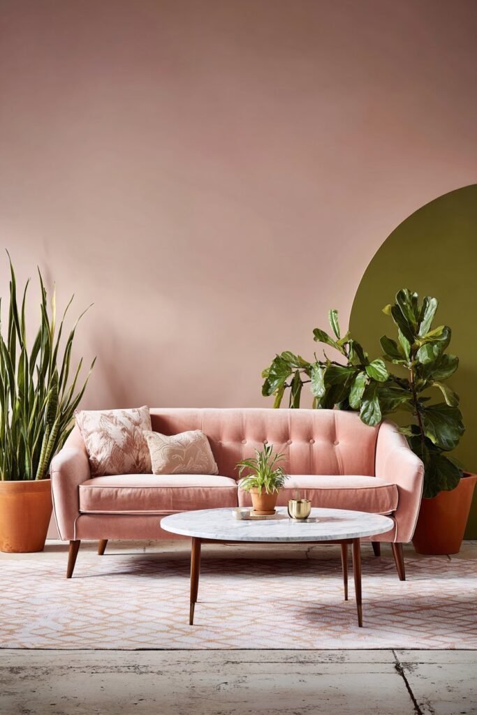 Mid-Century Modern with Pistachio and Rose Pink