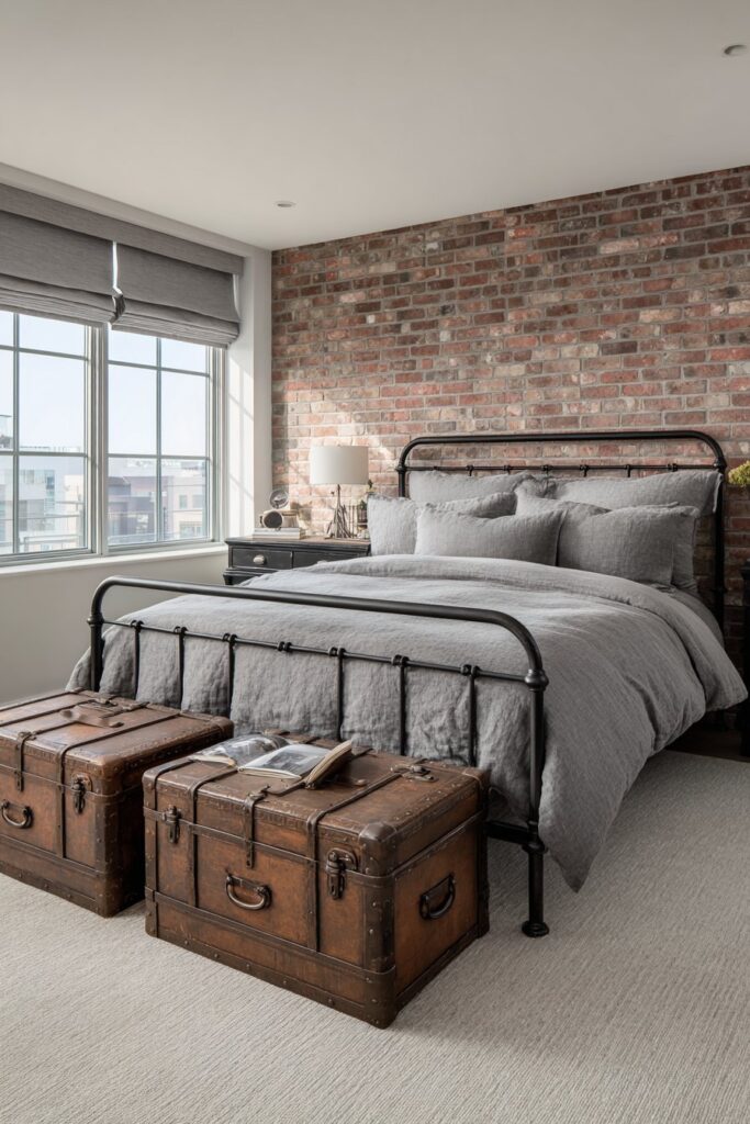 Industrial-Modern Master Bedroom with Character