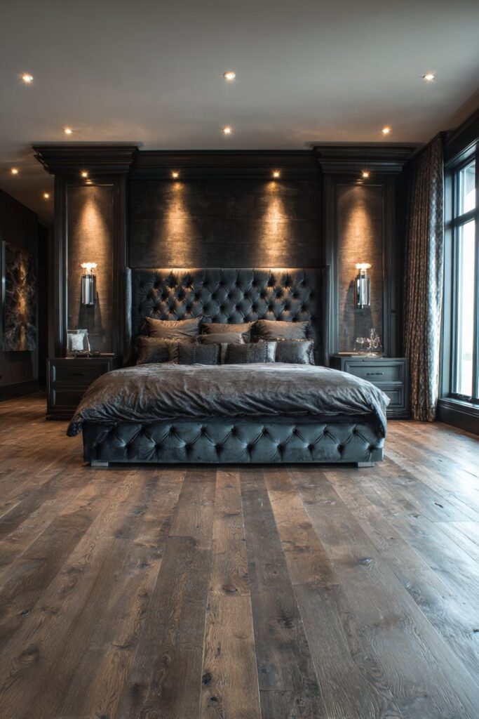 Midnight Blue Velvet Accent Wall Retreat