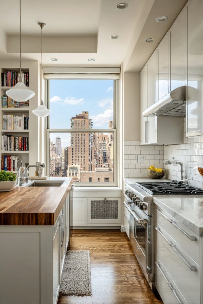 Modern Grey Kitchen with Rolling Island Innovation