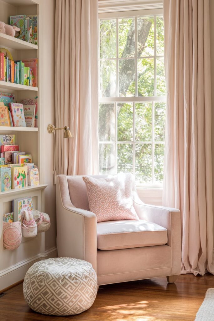 Sunlit Reading Nook with Thoughtful Book Storage