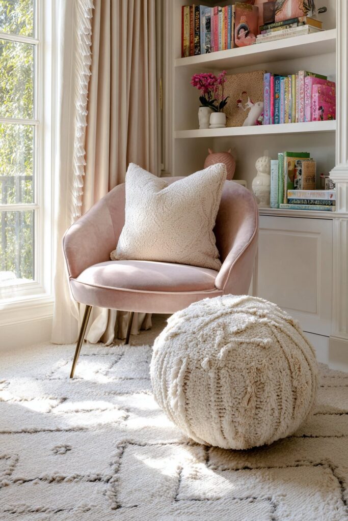 Sunlit Reading Nook with Thoughtful Book Storage