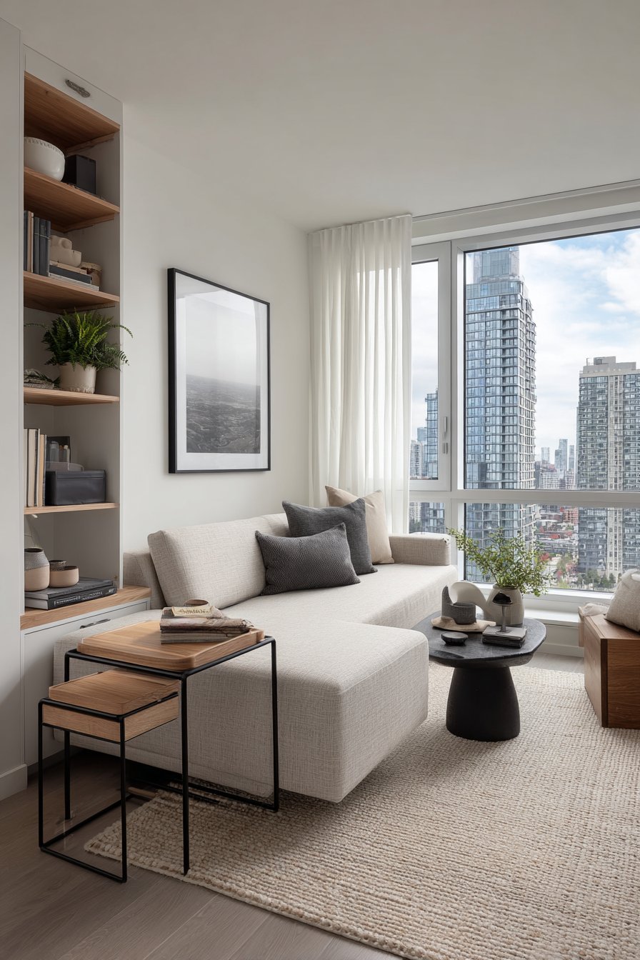 Multifunctional Beige Haven with Smart Storage