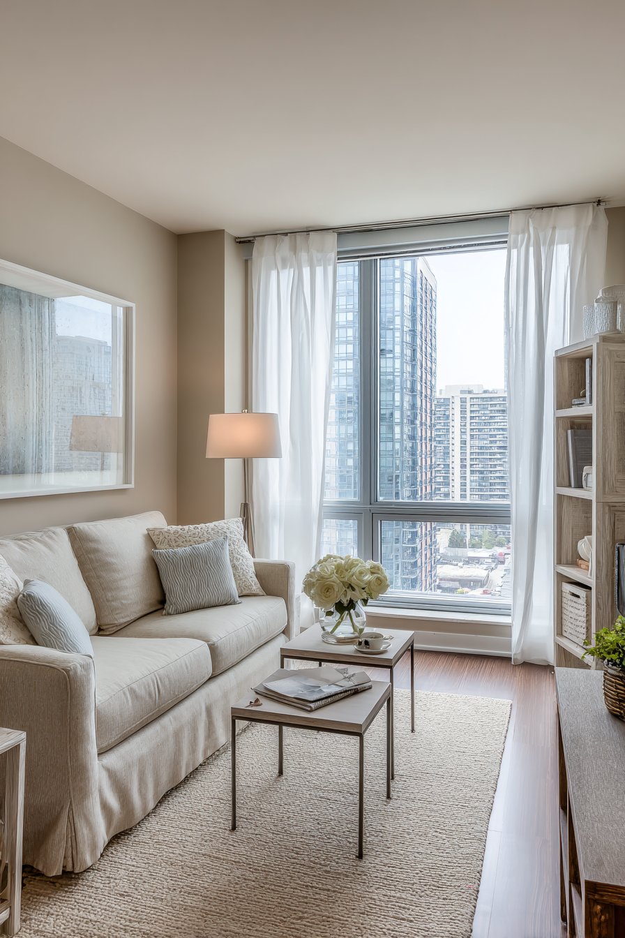 Multifunctional Beige Haven with Smart Storage