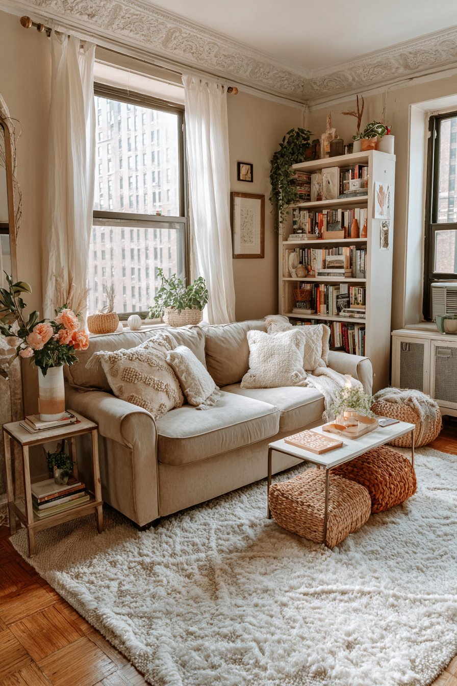 Multifunctional Beige Haven with Smart Storage