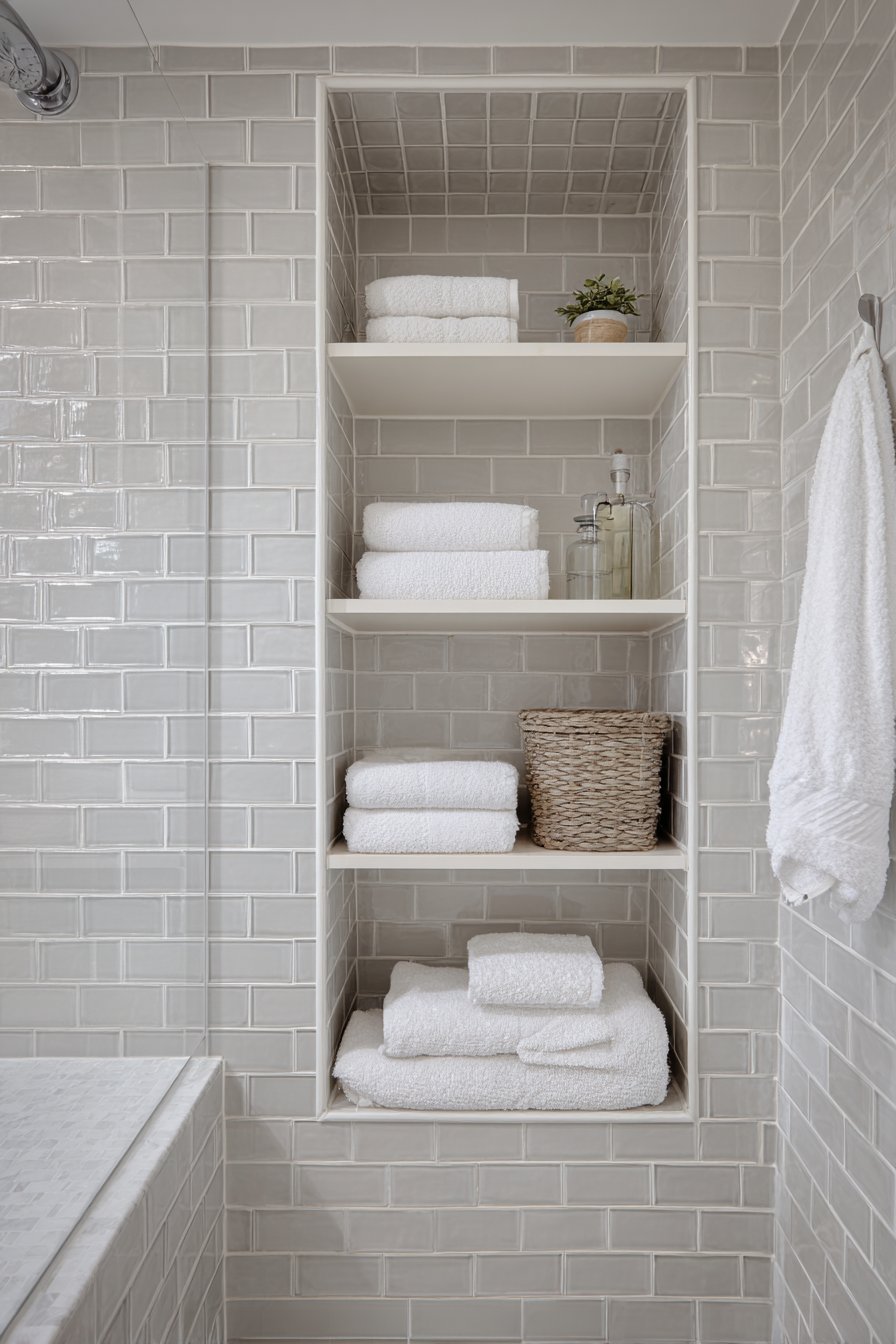 Built-In Shower Niche for Seamless Storage Integration
