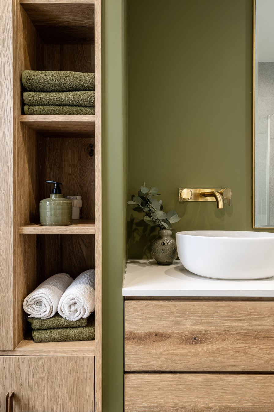 Olive Green and Natural Oak Harmony