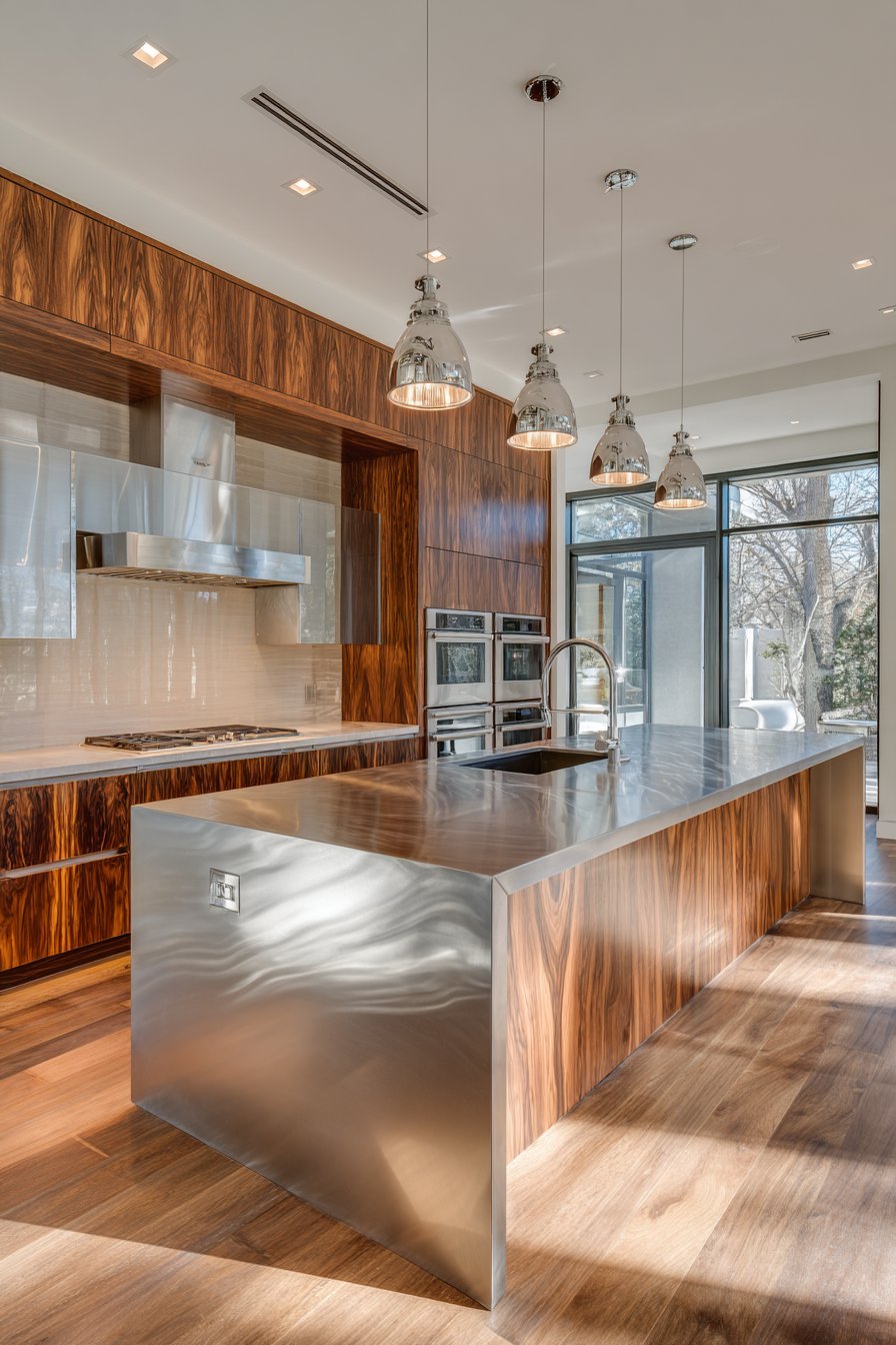 Contemporary Stainless Steel Island as Kitchen Centerpiece