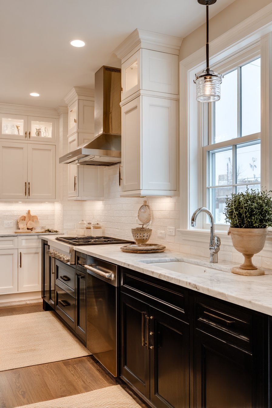 Two-Tone Sophistication with Subway Tile Heritage