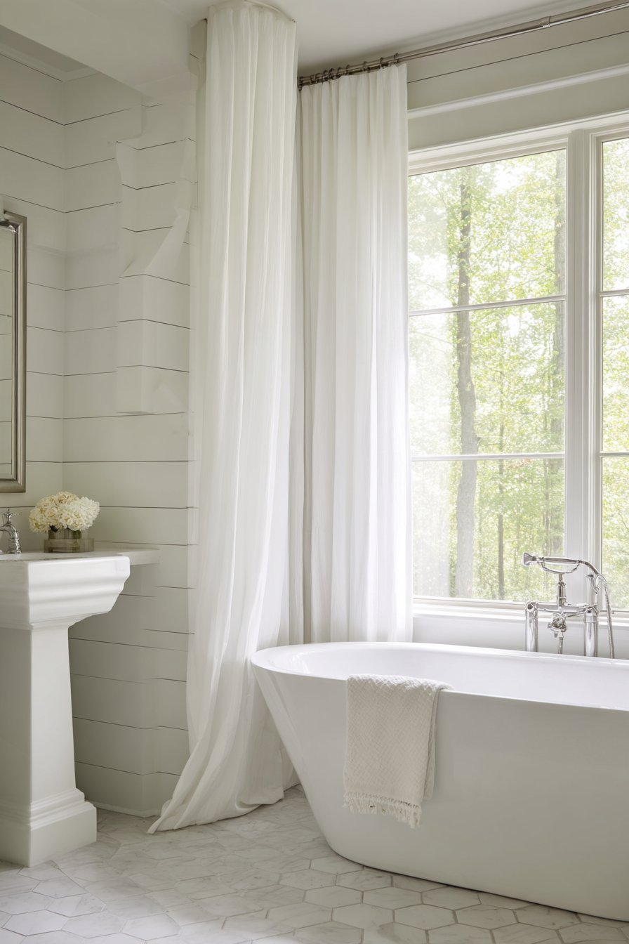 Freestanding Tub with Shiplap Paneling