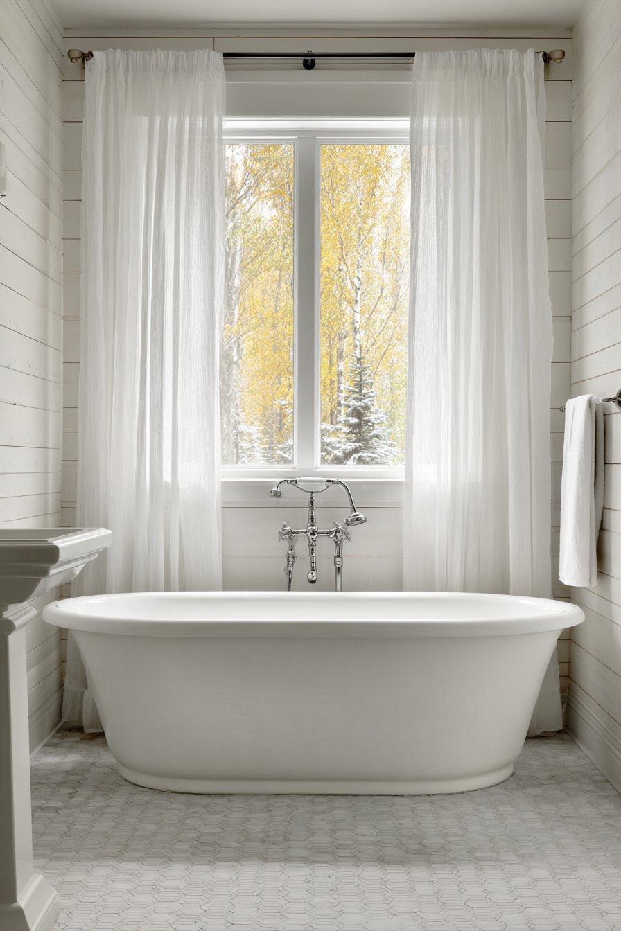 Freestanding Tub with Shiplap Paneling