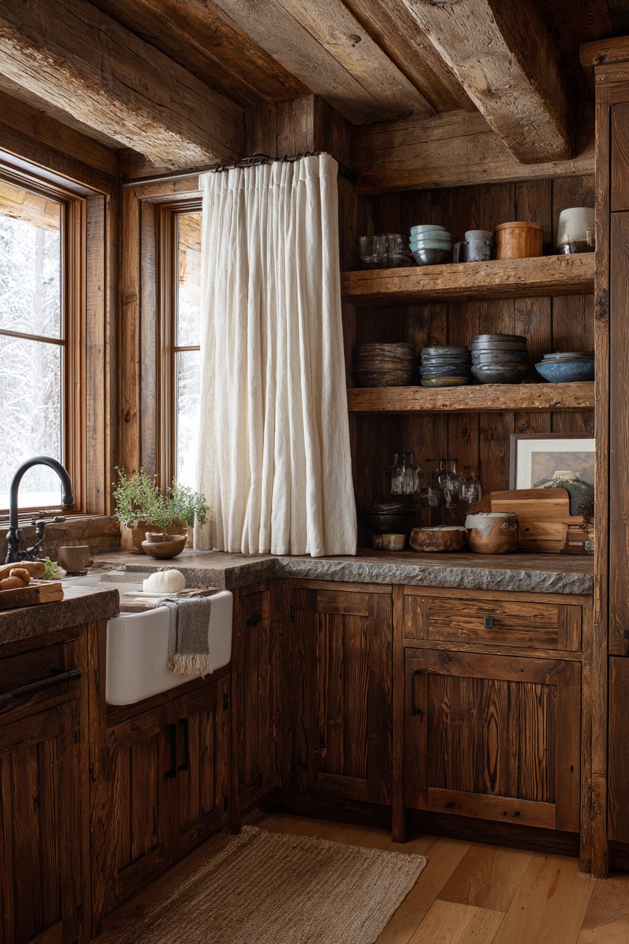 Cozy Walnut Kitchen with Shaker-Style Elegance