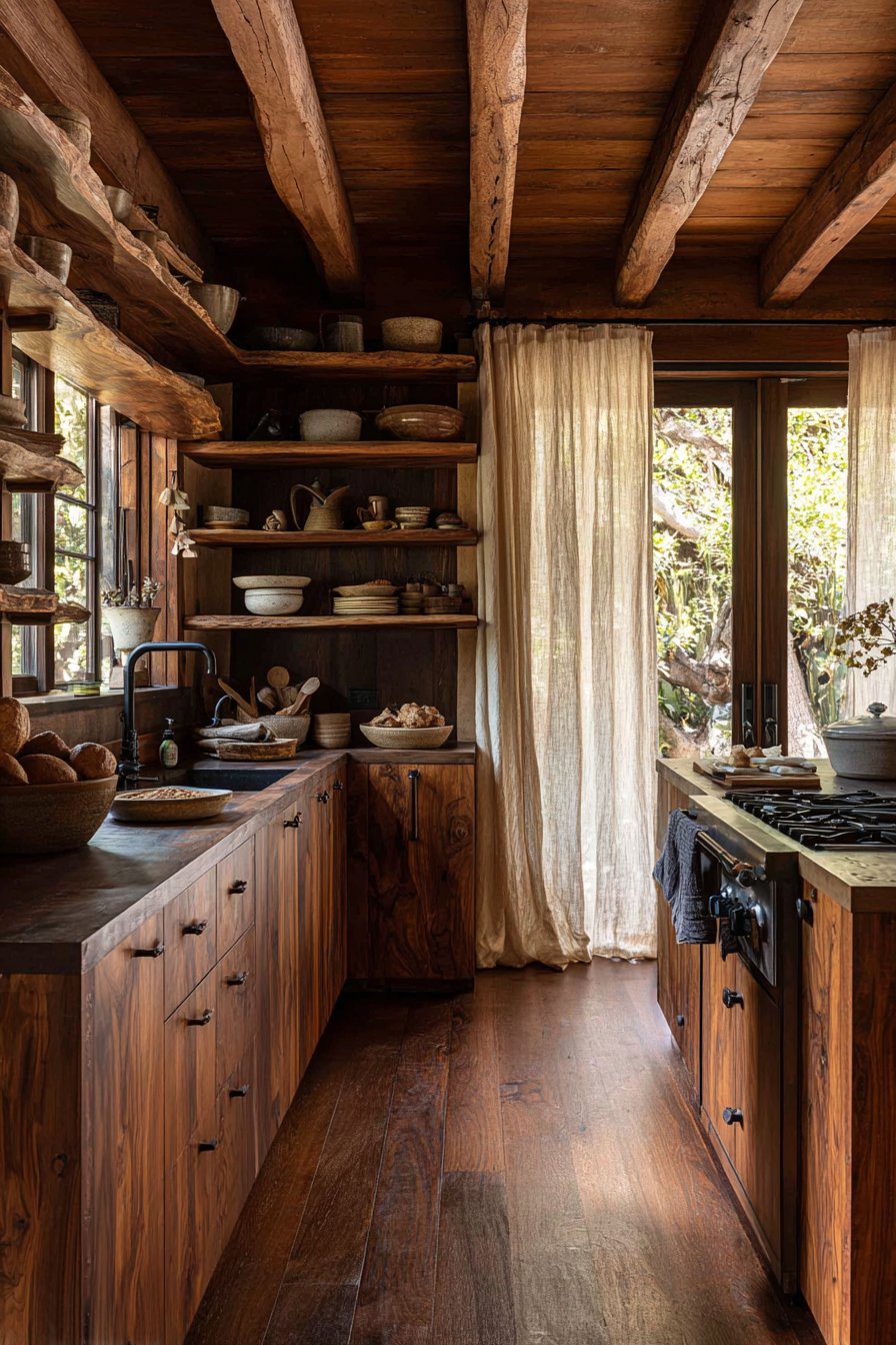 Cozy Walnut Kitchen with Shaker-Style Elegance