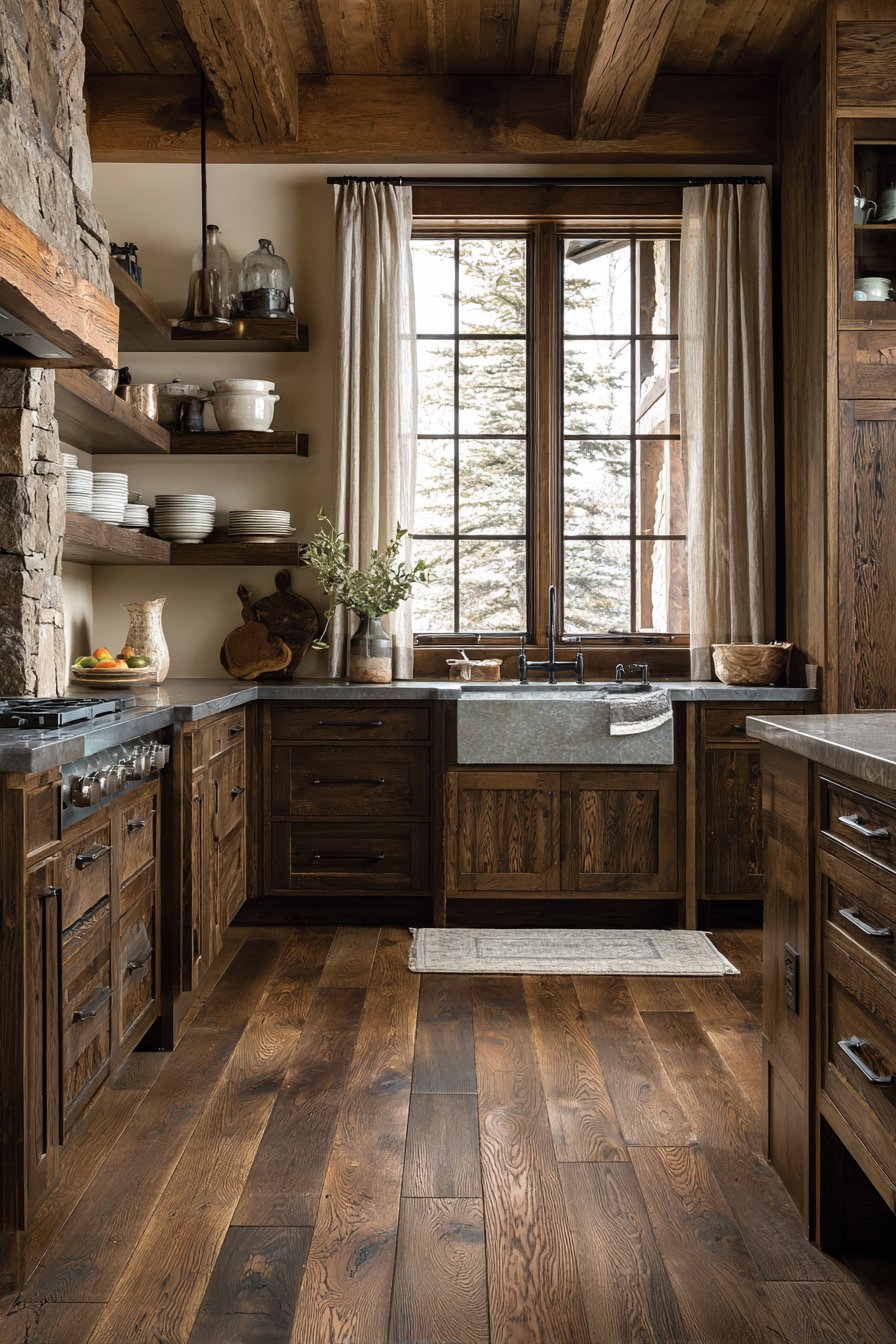 Cozy Walnut Kitchen with Shaker-Style Elegance