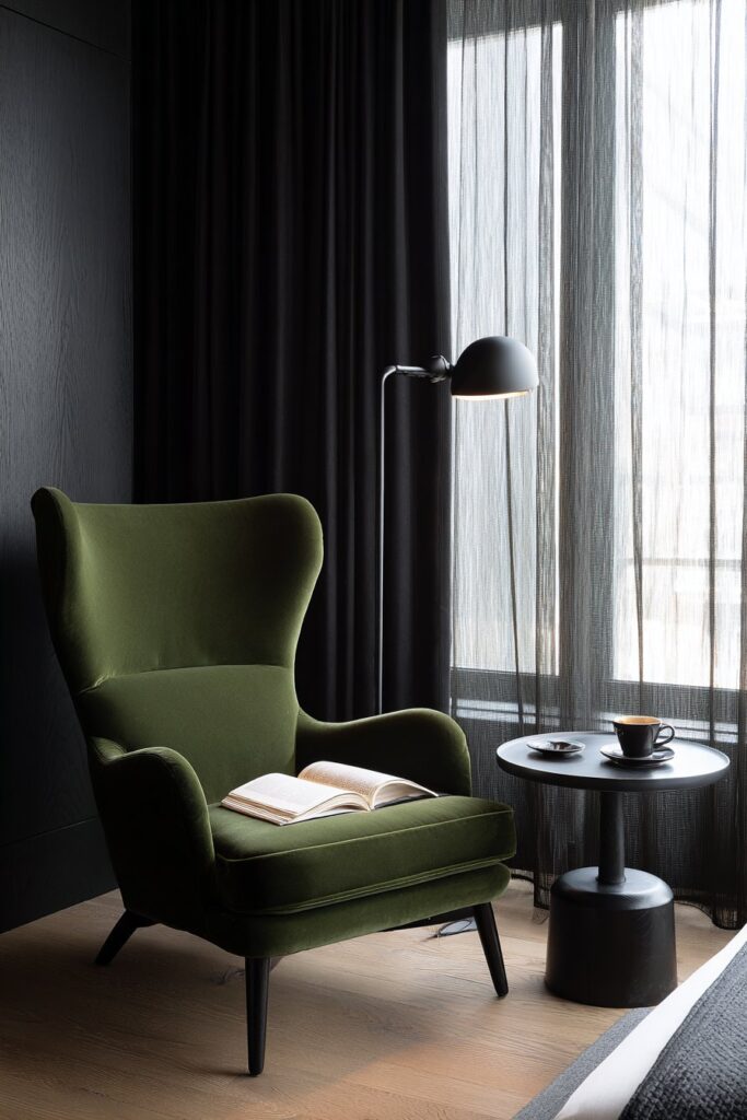 Forest Green Reading Nook Sanctuary