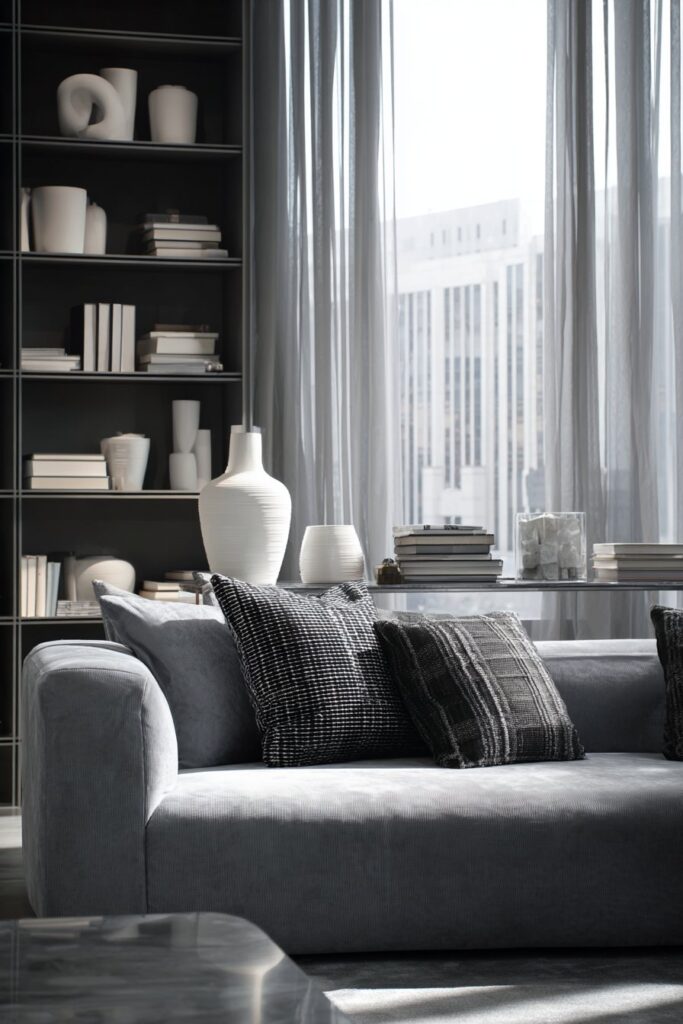 Minimalist Serenity with Built-In Storage Solutions