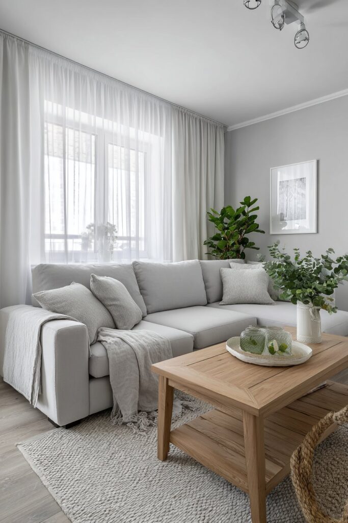 Scandinavian Minimalist Living Room with Streamlined Track Systems