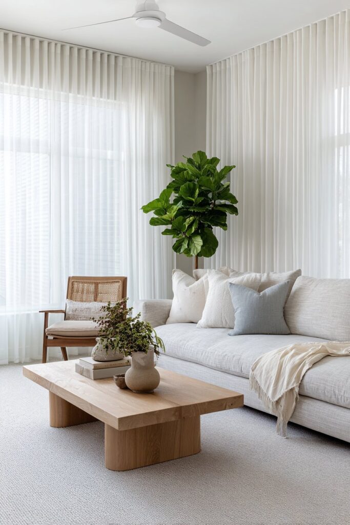 Scandinavian Minimalist Living Room with Streamlined Track Systems