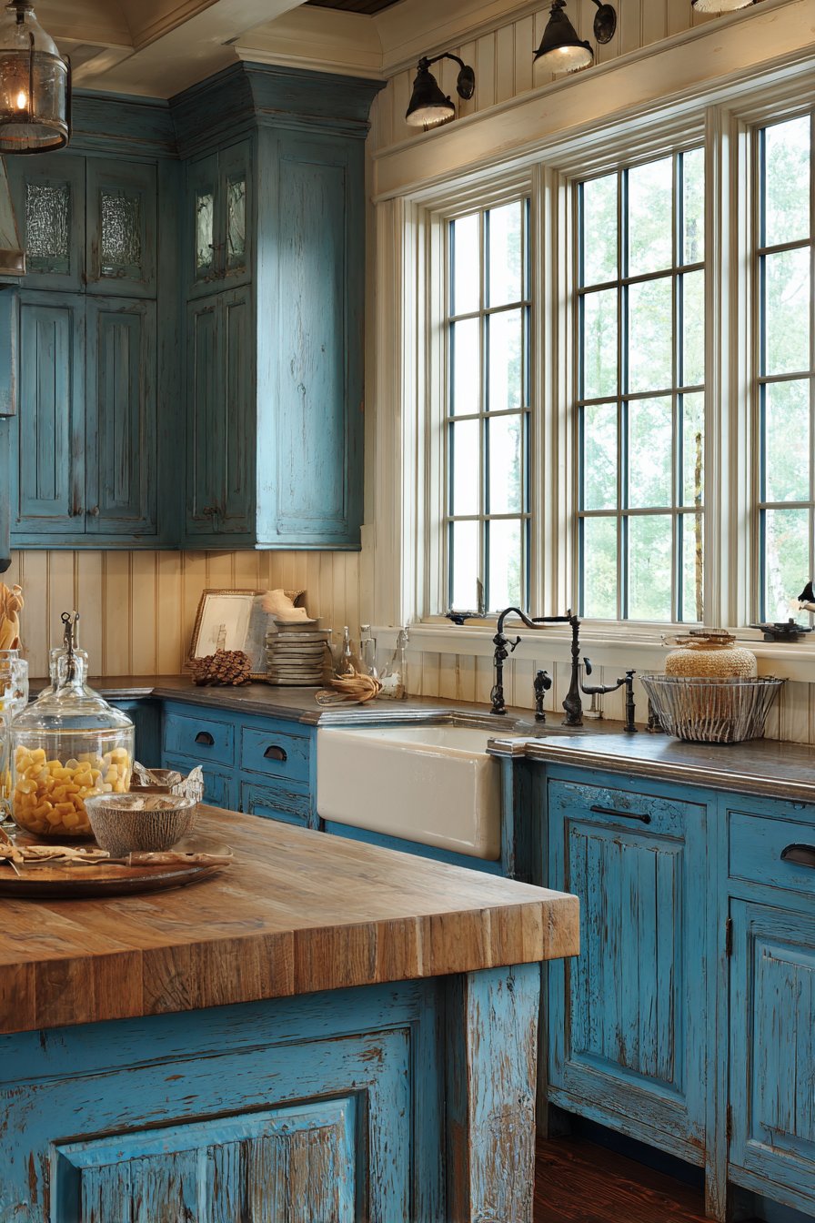 Farmhouse Slate Blue Rustic Retreat
