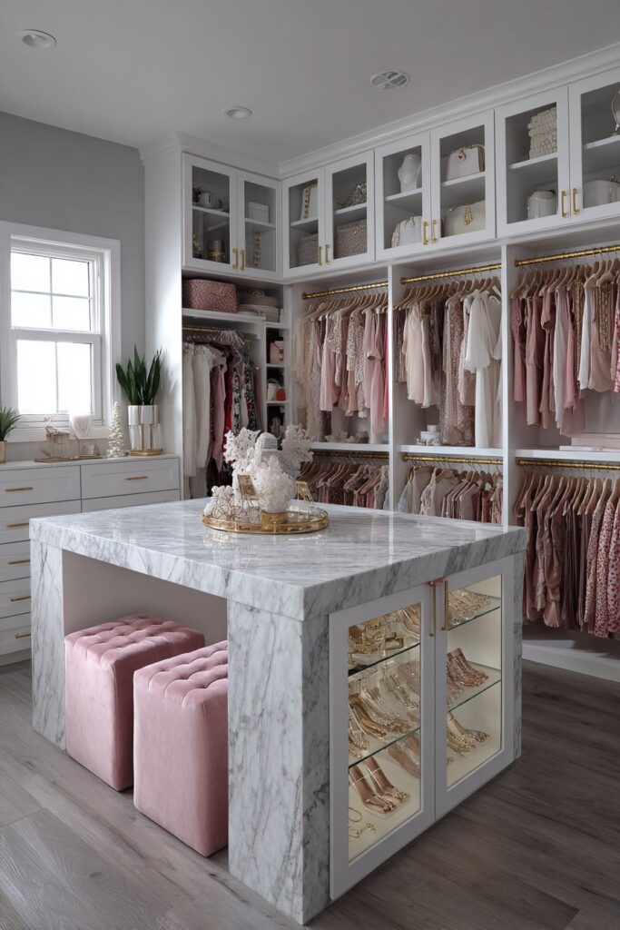 Luxurious Walk-In Closet Organization System