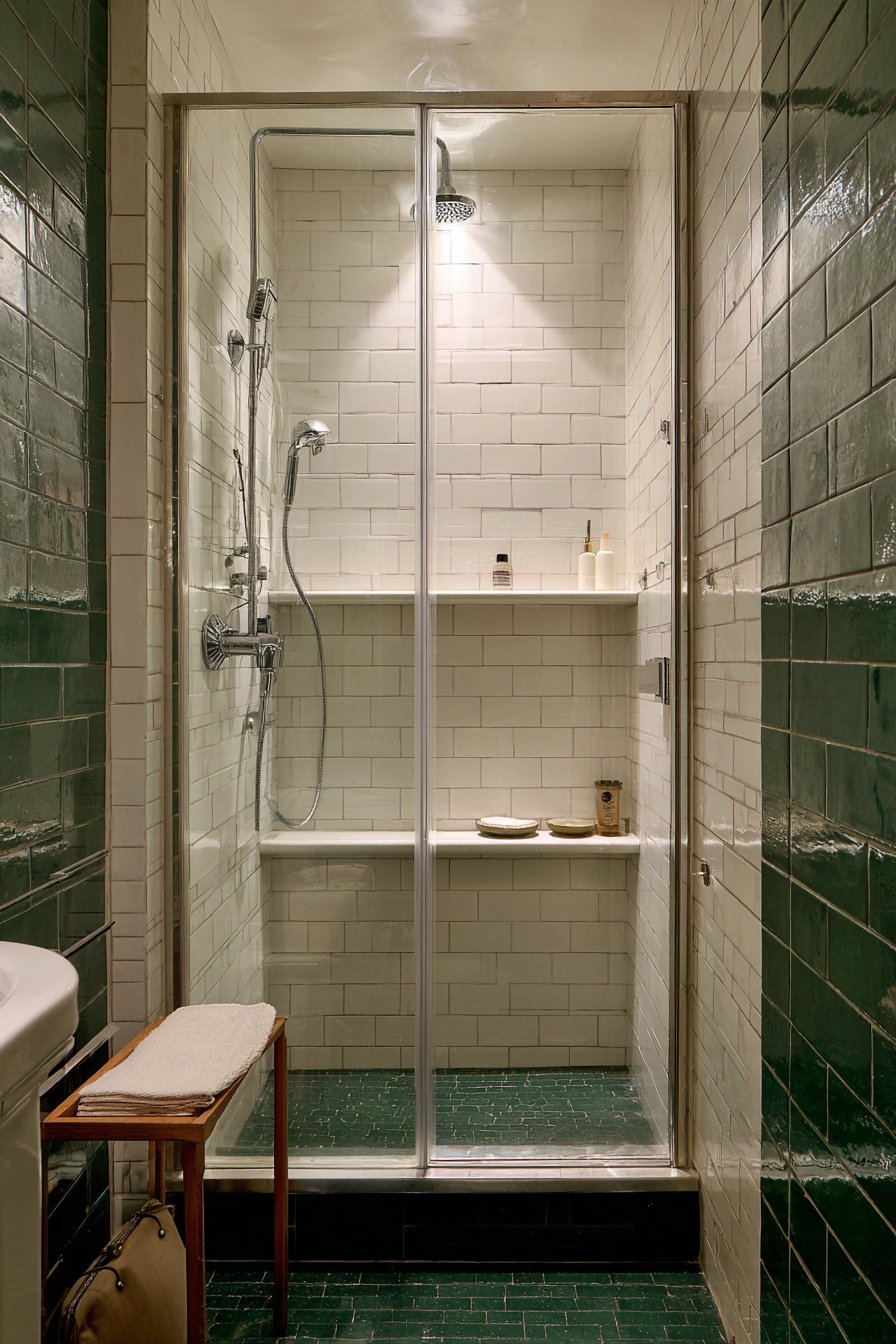 Forest Green Hexagonal Shower Haven