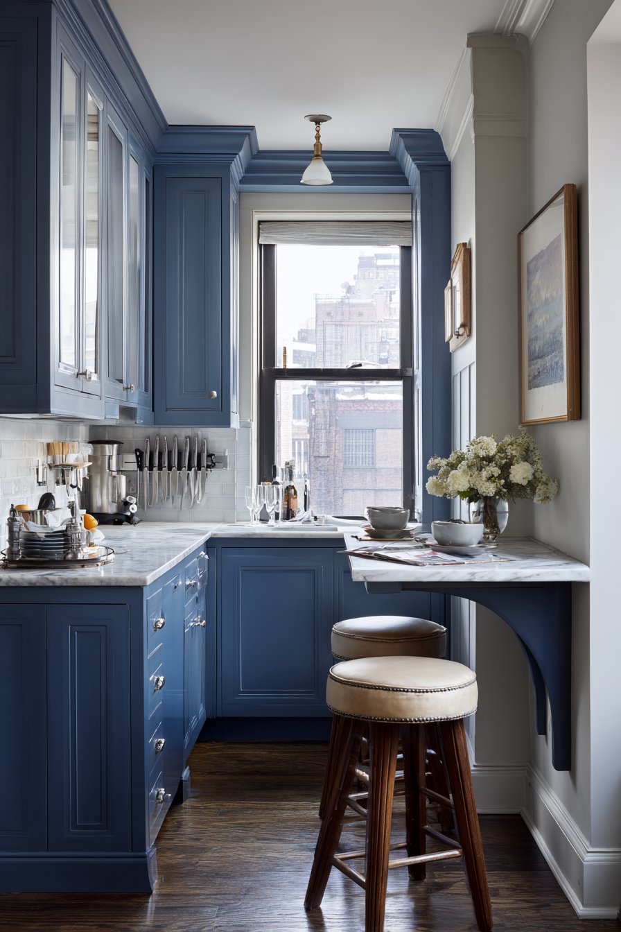 Navy Blue L-Shaped Innovation with Fold-Down Flexibility