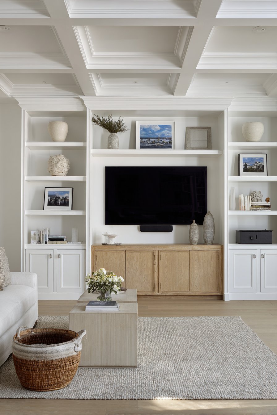 Sophisticated Entertainment Wall with Functional Beauty