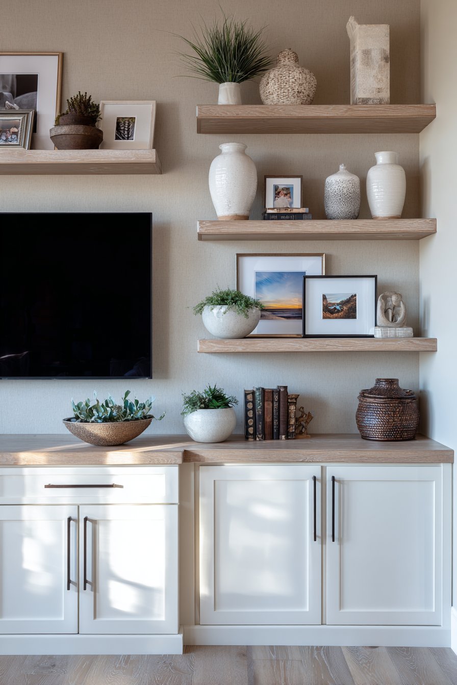 Sophisticated Entertainment Wall with Functional Beauty