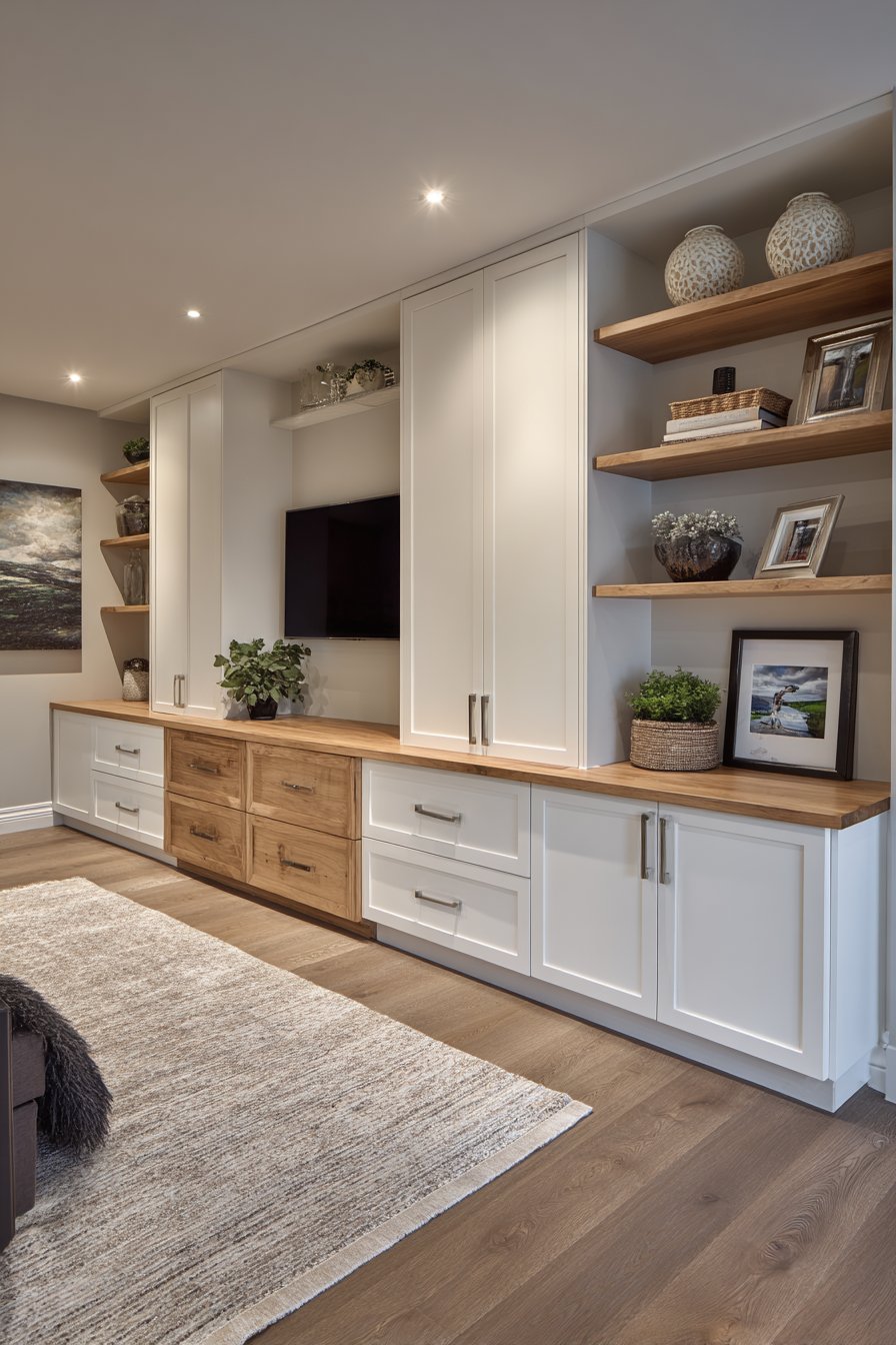 Sophisticated Entertainment Wall with Functional Beauty