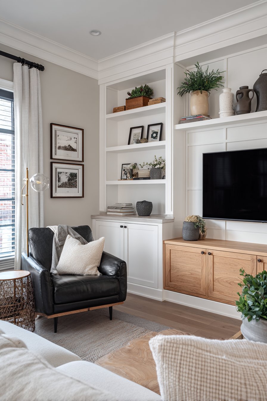 Sophisticated Entertainment Wall with Functional Beauty