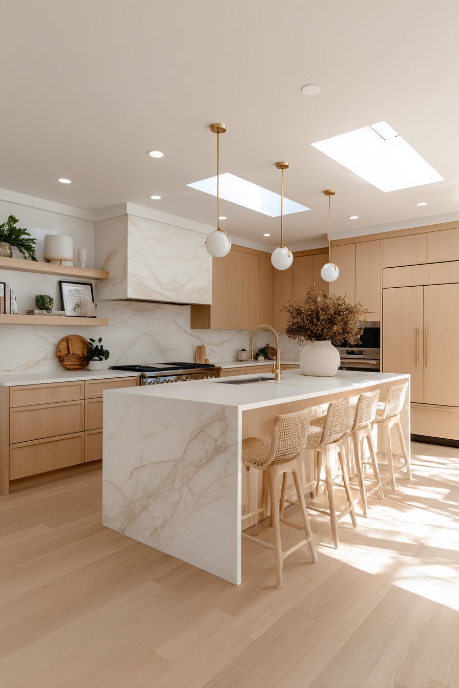 Modern Maple Kitchen with Sleek Horizontal Lines