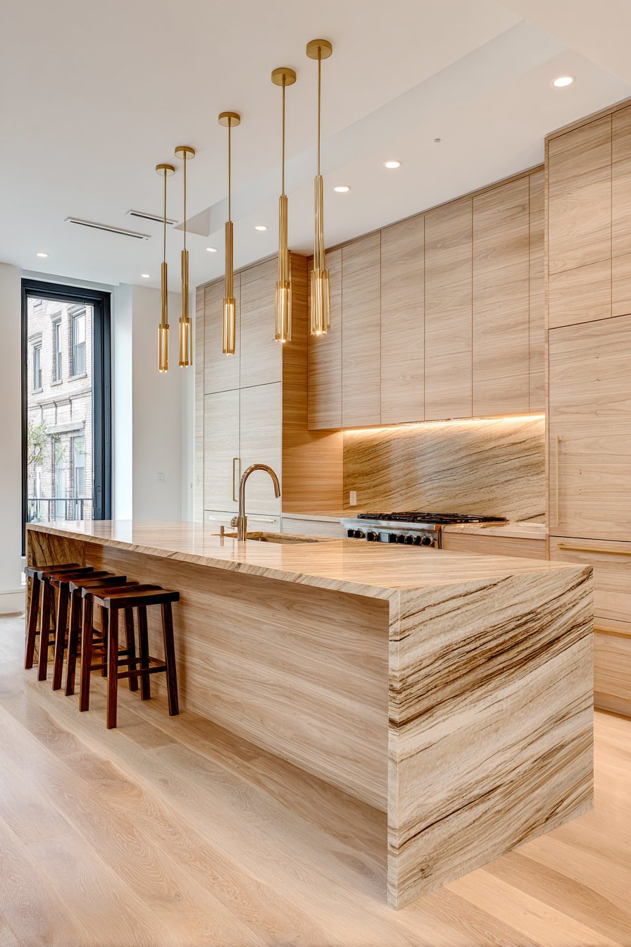 Modern Maple Kitchen with Sleek Horizontal Lines