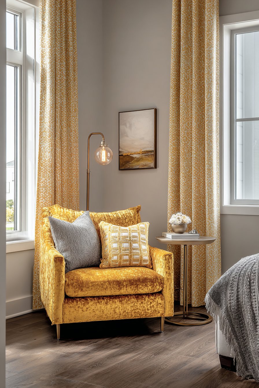 Golden Velvet Reading Nook Retreat