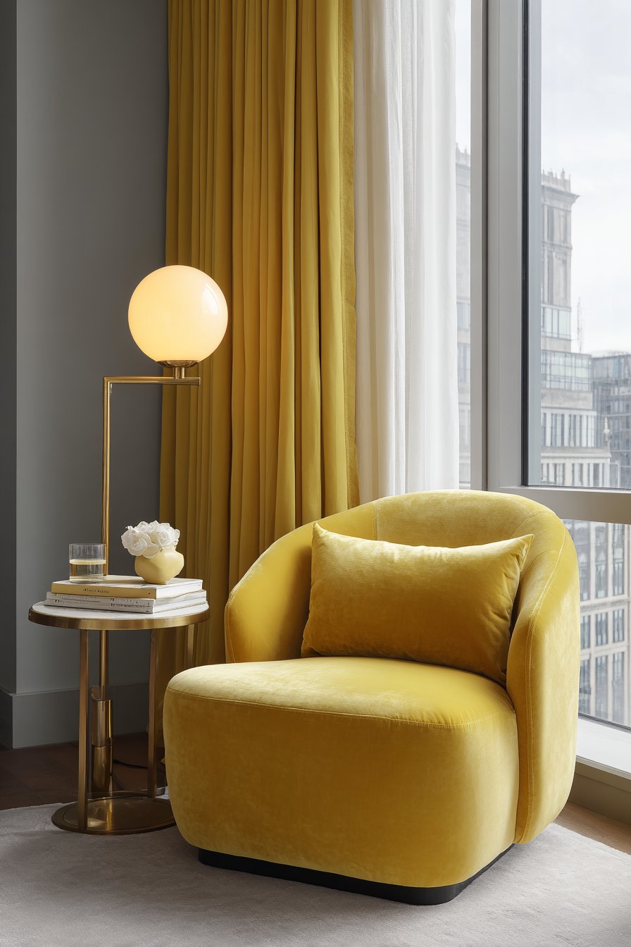 Golden Velvet Reading Nook Retreat