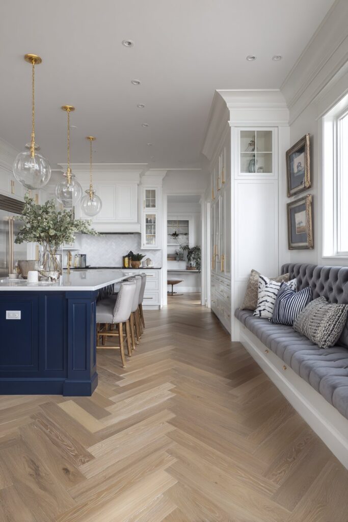 Elegant Kitchen with Integrated Dining Banquette