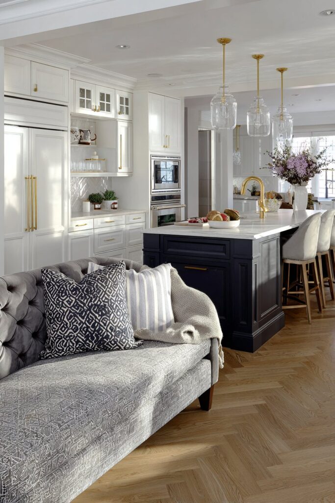 Elegant Kitchen with Integrated Dining Banquette