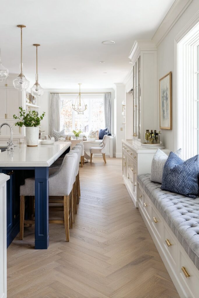 Elegant Kitchen with Integrated Dining Banquette