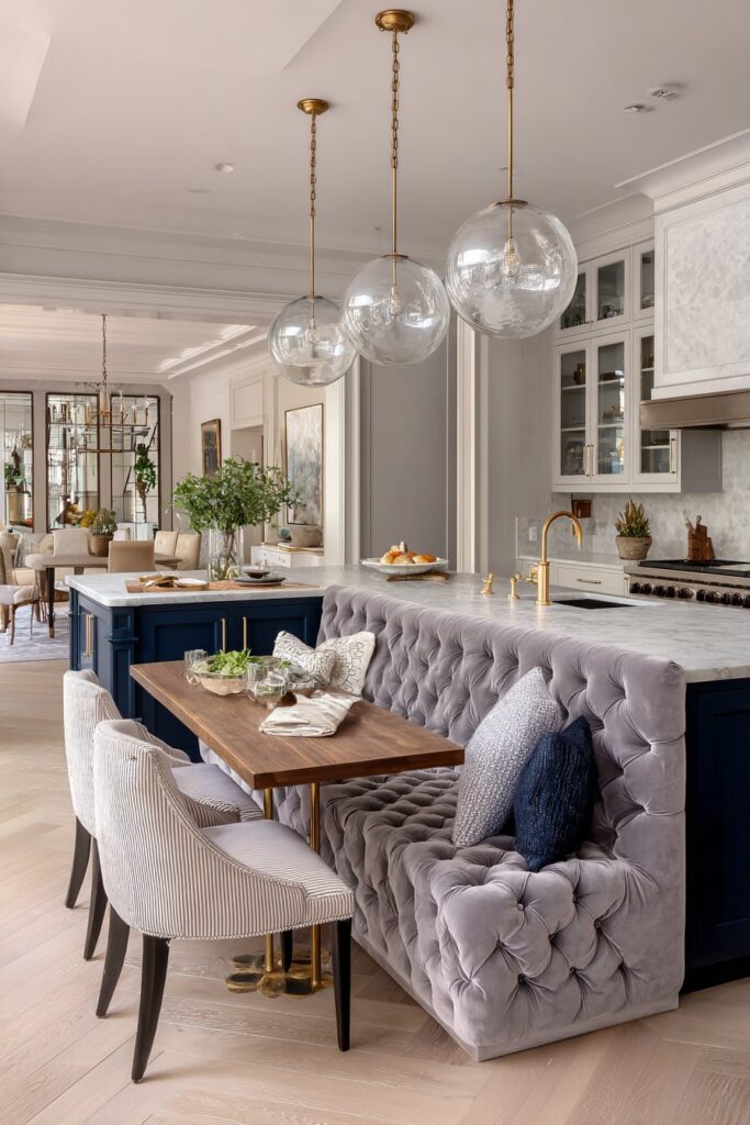 Elegant Kitchen with Integrated Dining Banquette