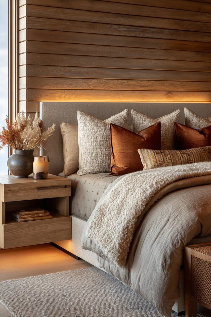 Horizontal Wood Slat Feature Wall Elegance