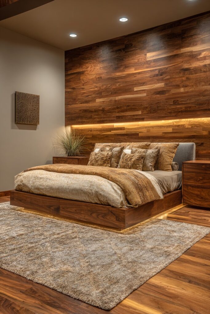 Horizontal Wood Slat Feature Wall Elegance