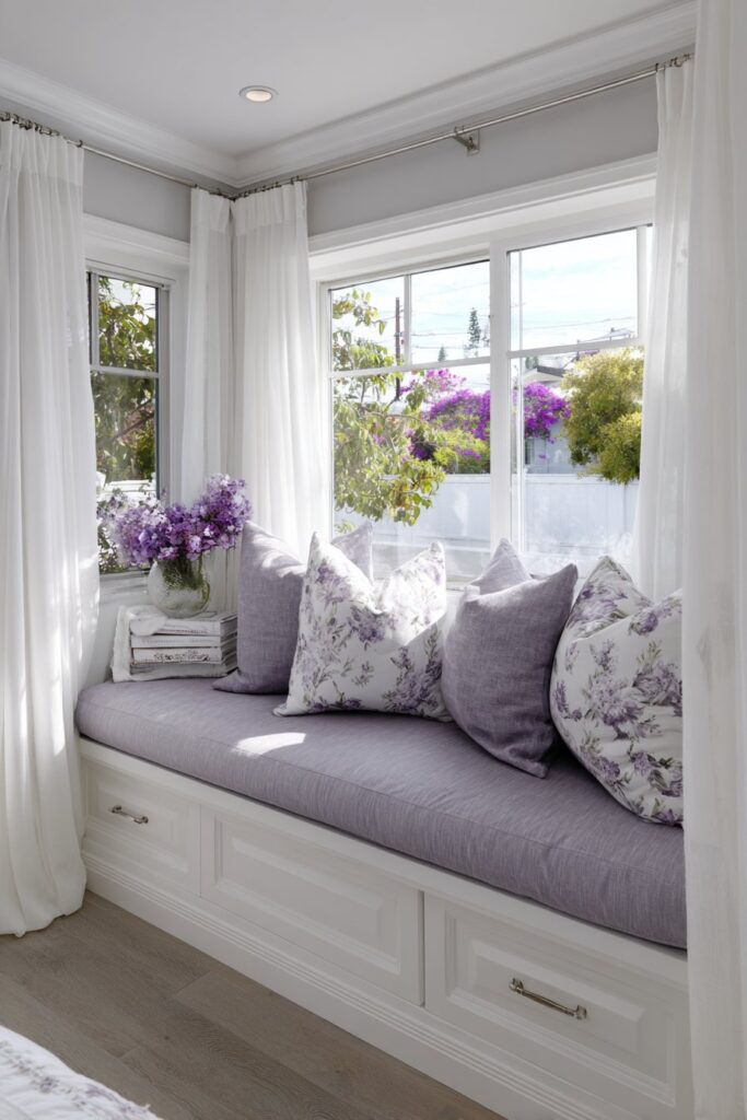 Custom Window Seat with Integrated Storage Solutions