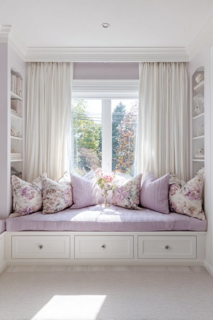 Custom Window Seat with Integrated Storage Solutions